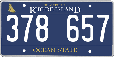 RI license plate 378657