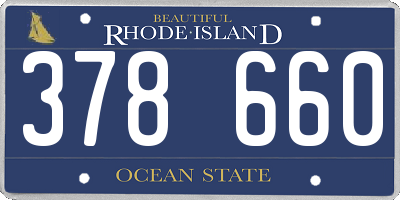 RI license plate 378660