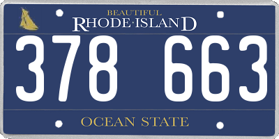 RI license plate 378663