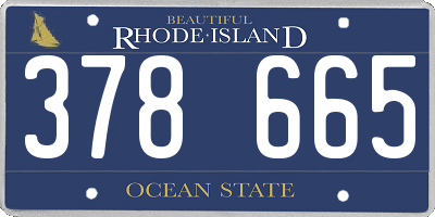 RI license plate 378665