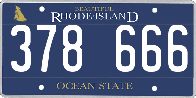 RI license plate 378666