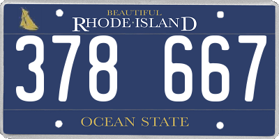 RI license plate 378667