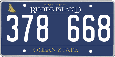 RI license plate 378668