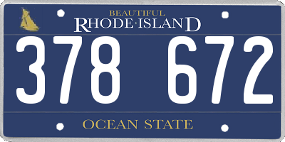 RI license plate 378672