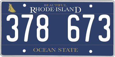 RI license plate 378673