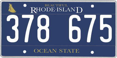 RI license plate 378675