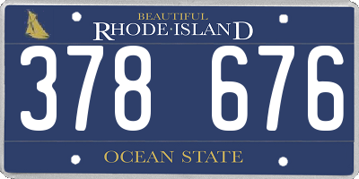RI license plate 378676