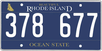 RI license plate 378677