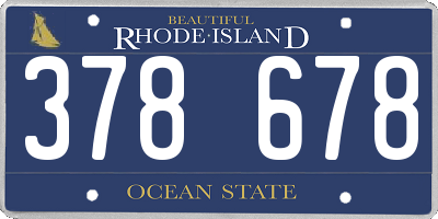 RI license plate 378678