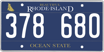 RI license plate 378680