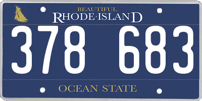 RI license plate 378683