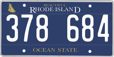 RI license plate 378684