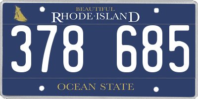RI license plate 378685