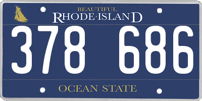 RI license plate 378686