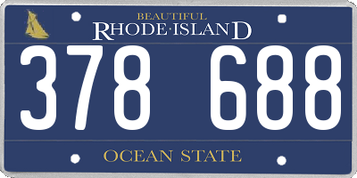 RI license plate 378688