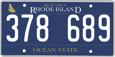 RI license plate 378689