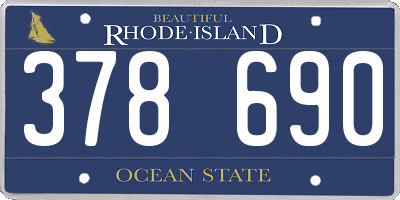 RI license plate 378690