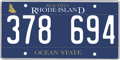 RI license plate 378694