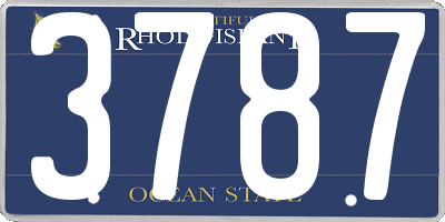 RI license plate 3787