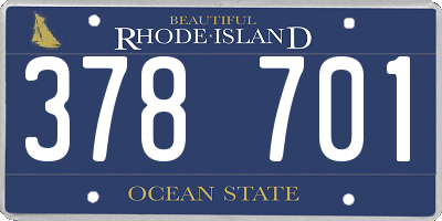 RI license plate 378701
