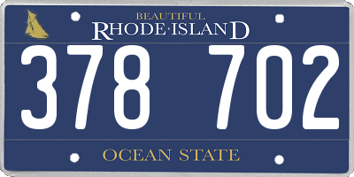 RI license plate 378702