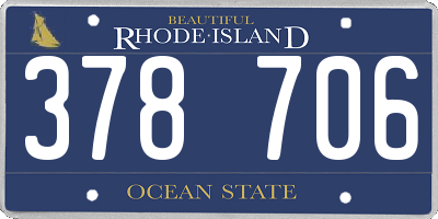 RI license plate 378706