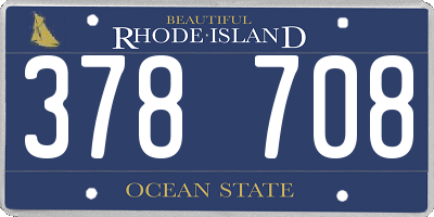 RI license plate 378708