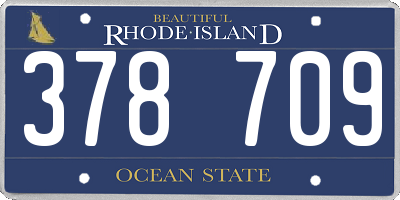 RI license plate 378709