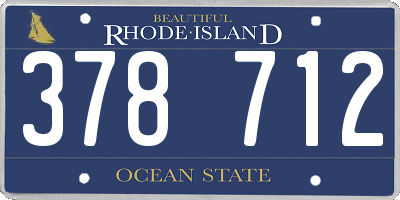 RI license plate 378712