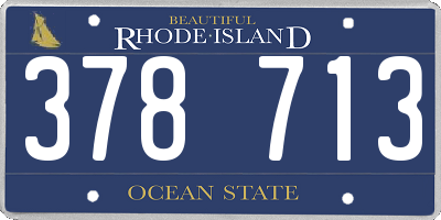 RI license plate 378713