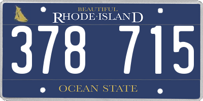 RI license plate 378715