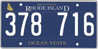 RI license plate 378716