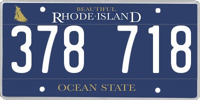 RI license plate 378718
