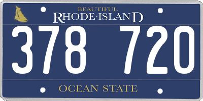 RI license plate 378720