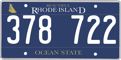 RI license plate 378722