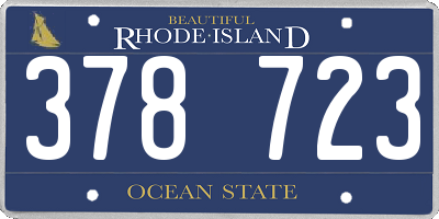 RI license plate 378723