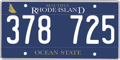 RI license plate 378725