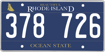 RI license plate 378726