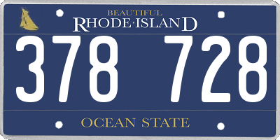 RI license plate 378728