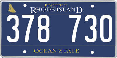 RI license plate 378730