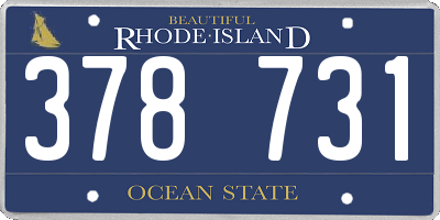 RI license plate 378731