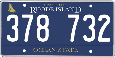 RI license plate 378732