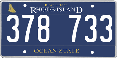 RI license plate 378733