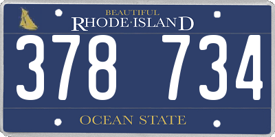 RI license plate 378734