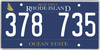 RI license plate 378735