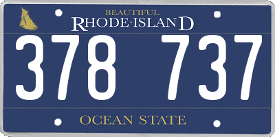 RI license plate 378737