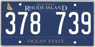 RI license plate 378739