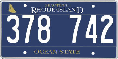 RI license plate 378742