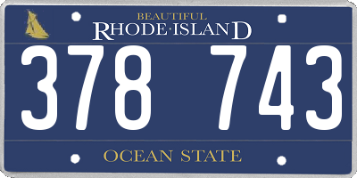 RI license plate 378743