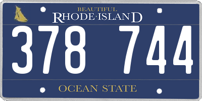 RI license plate 378744